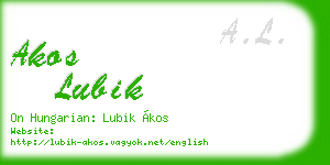 akos lubik business card
